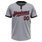 Custom Gray Black Pinstripe Crimson Two-Button Unisex Softball Jersey Limited