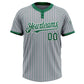 Custom Gray Kelly Green Pinstripe White Two-Button Unisex Softball Jersey Limited