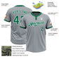 Custom Gray Kelly Green Pinstripe White Two-Button Unisex Softball Jersey Limited