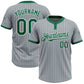 Custom Gray Kelly Green Pinstripe White Two-Button Unisex Softball Jersey