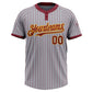 Custom Gray Crimson Pinstripe Gold Two-Button Unisex Softball Jersey Limited