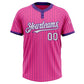 Custom Pink Purple Pinstripe White Two-Button Unisex Softball Jersey Limited