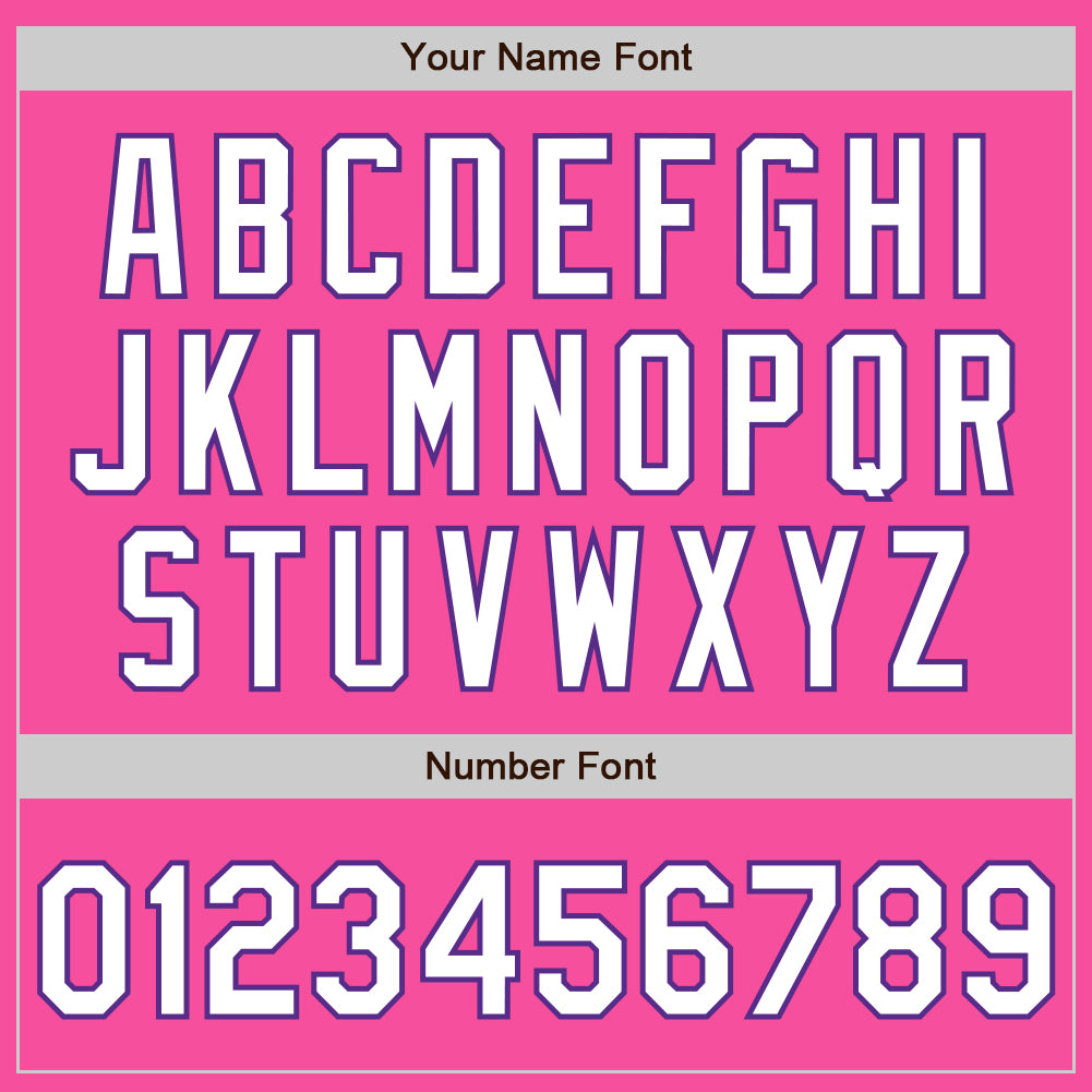 Custom Pink Purple Pinstripe White Two-Button Unisex Softball Jersey Limited