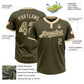 Custom Olive Cream Pinstripe Camo Salute To Service Two-Button Unisex Softball Jersey Limited
