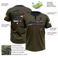 Custom Olive Navy Pinstripe Vintage USA Flag Salute To Service Two-Button Unisex Softball Jersey Limited