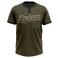 Custom Olive Black Pinstripe Cream Salute To Service Two-Button Unisex Softball Jersey Limited