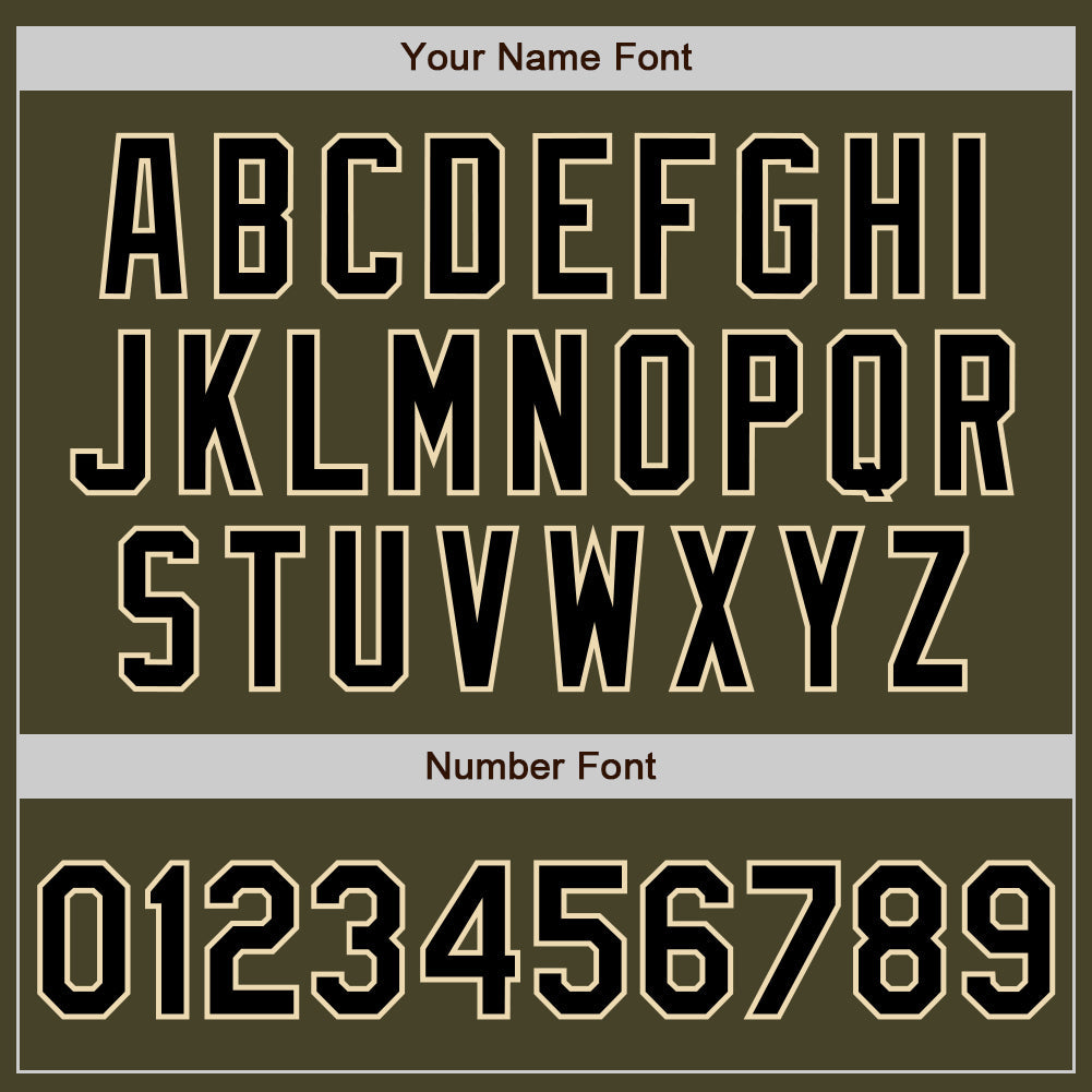 Custom Olive Black Pinstripe Cream Salute To Service Two-Button Unisex Softball Jersey Limited