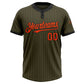 Custom Olive Black Pinstripe Orange Salute To Service Two-Button Unisex Softball Jersey Limited