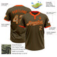 Custom Olive Orange Pinstripe Camo Salute To Service Two-Button Unisex Softball Jersey Limited