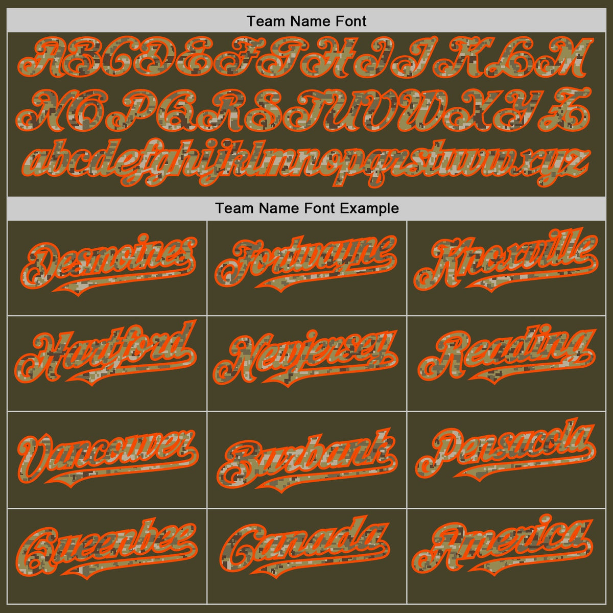 Custom Olive Orange Pinstripe Camo Salute To Service Two-Button Unisex Softball Jersey Limited