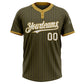 Custom Olive Old Gold Pinstripe White Salute To Service Two-Button Unisex Softball Jersey Limited