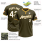 Custom Olive Old Gold Pinstripe White Salute To Service Two-Button Unisex Softball Jersey Limited