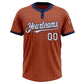 Custom Texas Orange Navy Pinstripe White Two-Button Unisex Softball Jersey Limited