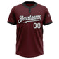 Custom Burgundy Black Pinstripe White Two-Button Unisex Softball Jersey Limited