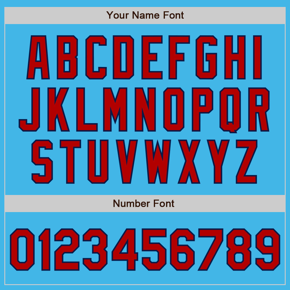 Custom Sky Blue Navy Pinstripe Red Two-Button Unisex Softball Jersey Limited