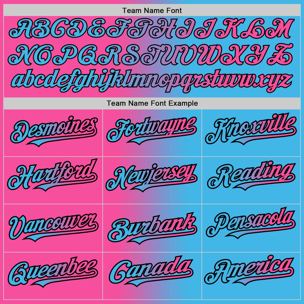 Custom Sky Blue Pink-Black Gradient Fashion Two-Button Unisex Softball Jersey Limited