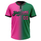 Custom Kelly Green Pink-Black Gradient Fashion Two-Button Unisex Softball Jersey Limited