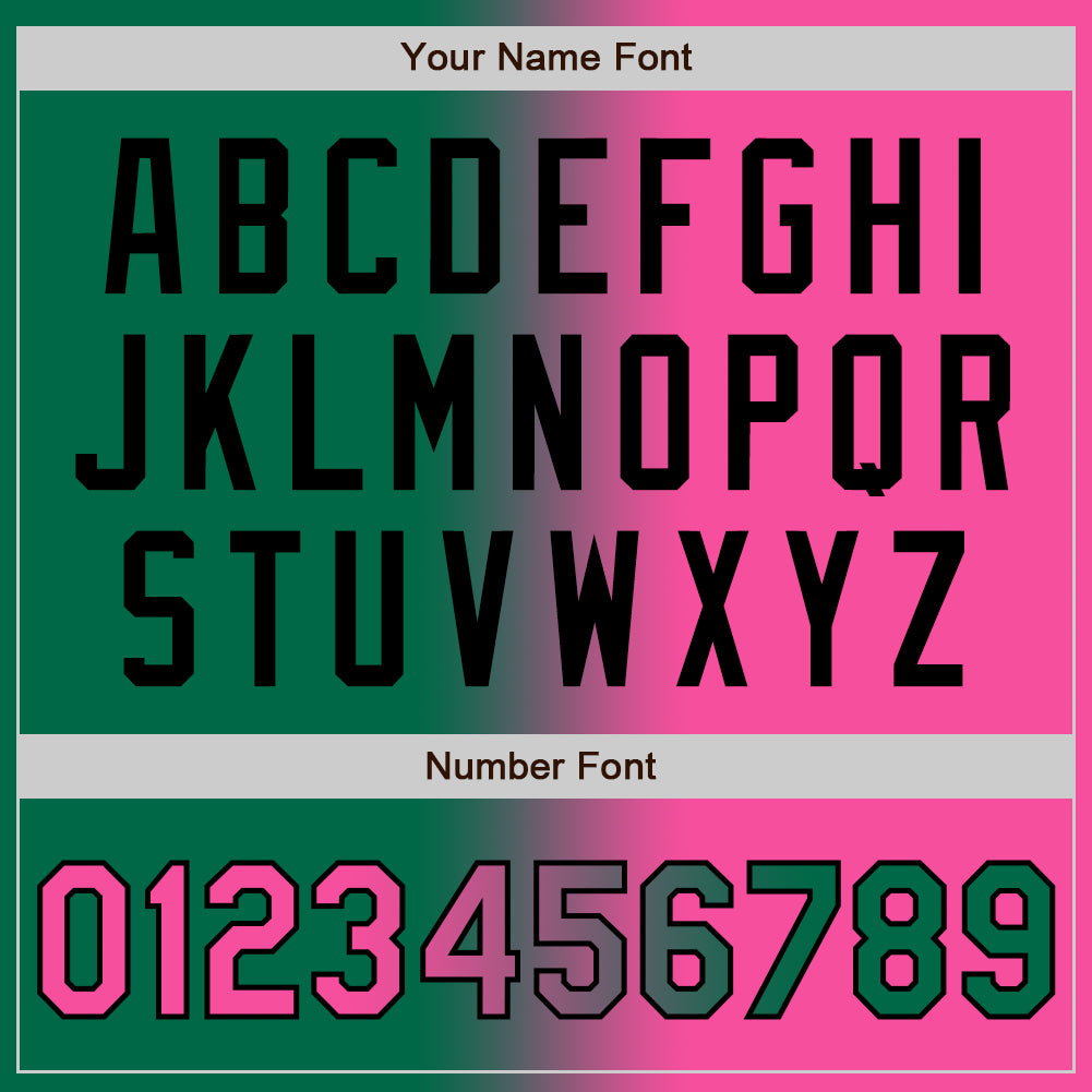 Custom Kelly Green Pink-Black Gradient Fashion Two-Button Unisex Softball Jersey Limited