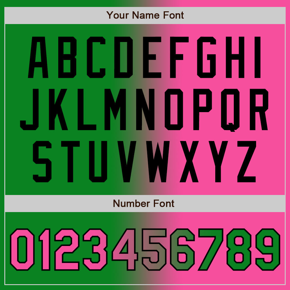 Custom Grass Green Pink-Black Gradient Fashion Two-Button Unisex Softball Jersey Limited