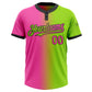 Custom Neon Green Pink-Black Gradient Fashion Two-Button Unisex Softball Jersey Limited