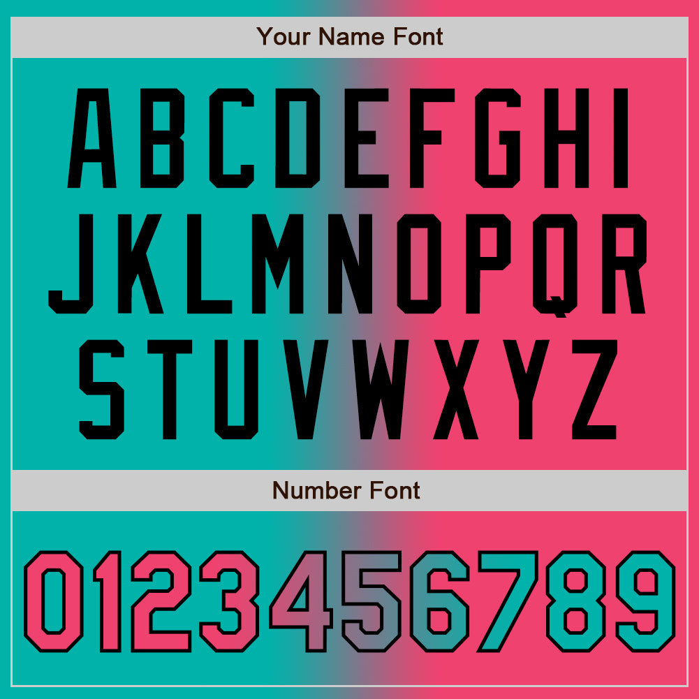 Custom Aqua Neon Pink-Black Gradient Fashion Two-Button Unisex Softball Jersey Limited