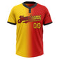 Custom Red Yellow-Black Gradient Fashion Two-Button Unisex Softball Jersey Limited