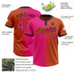 Custom Texas Orange Hot Pink-Black Gradient Fashion Two-Button Unisex Softball Jersey Limited