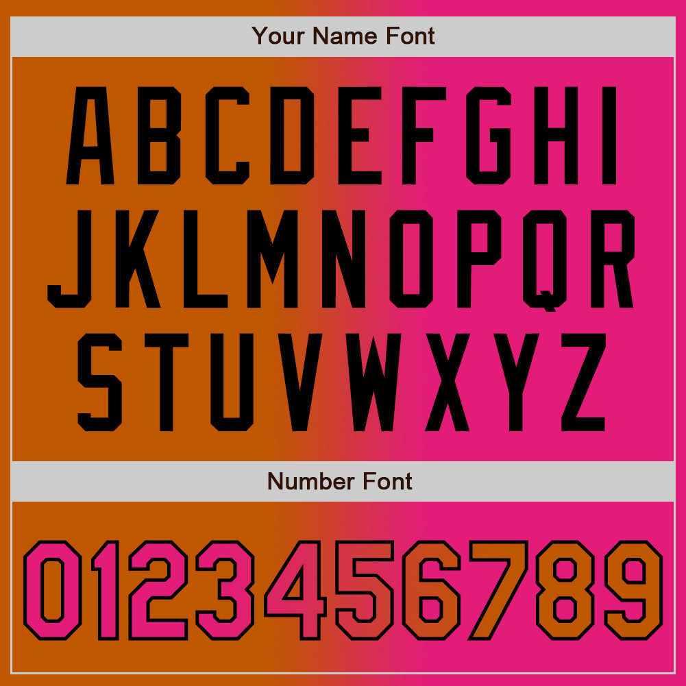 Custom Texas Orange Hot Pink-Black Gradient Fashion Two-Button Unisex Softball Jersey Limited