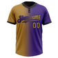 Custom Purple Old Gold-Black Gradient Fashion Two-Button Unisex Softball Jersey Limited