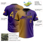Custom Purple Old Gold-Black Gradient Fashion Two-Button Unisex Softball Jersey Limited