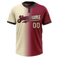 Custom Maroon Cream-Black Gradient Fashion Two-Button Unisex Softball Jersey Limited