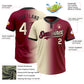 Custom Maroon Cream-Black Gradient Fashion Two-Button Unisex Softball Jersey Limited