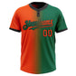 Custom Kelly Green Orange-Black Gradient Fashion Two-Button Unisex Softball Jersey Limited