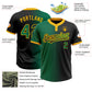 Custom Black Kelly Green-Gold Gradient Fashion Two-Button Unisex Softball Jersey Limited