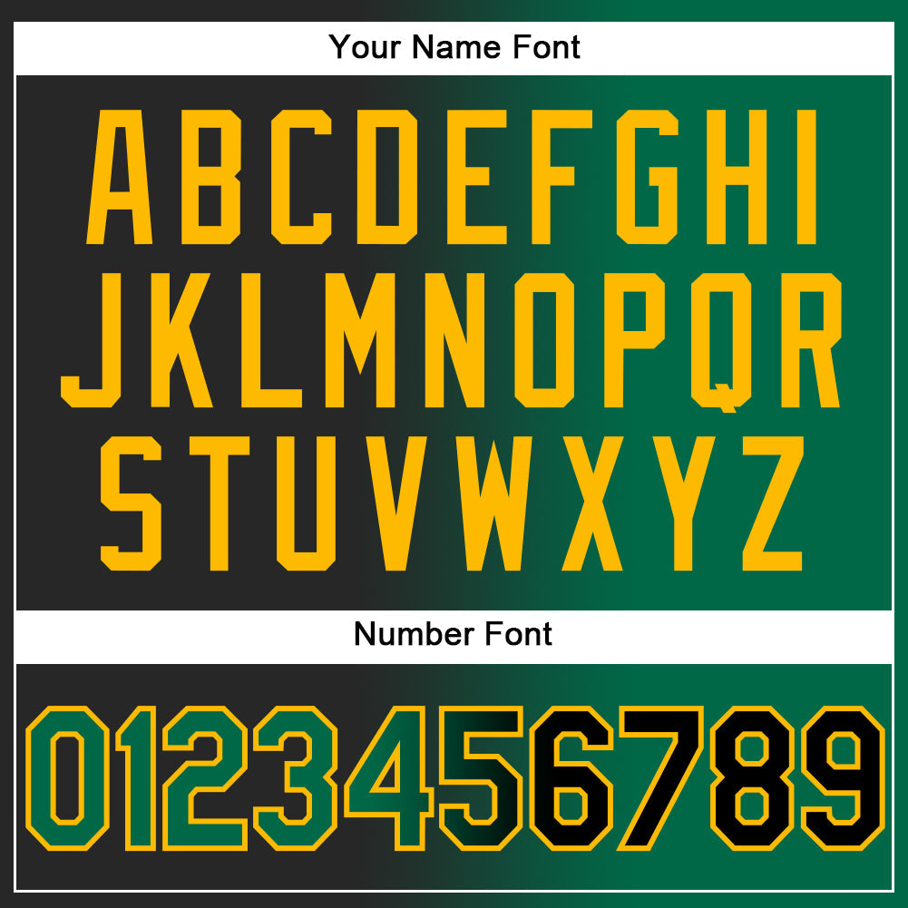 Custom Black Kelly Green-Gold Gradient Fashion Two-Button Unisex Softball Jersey Limited