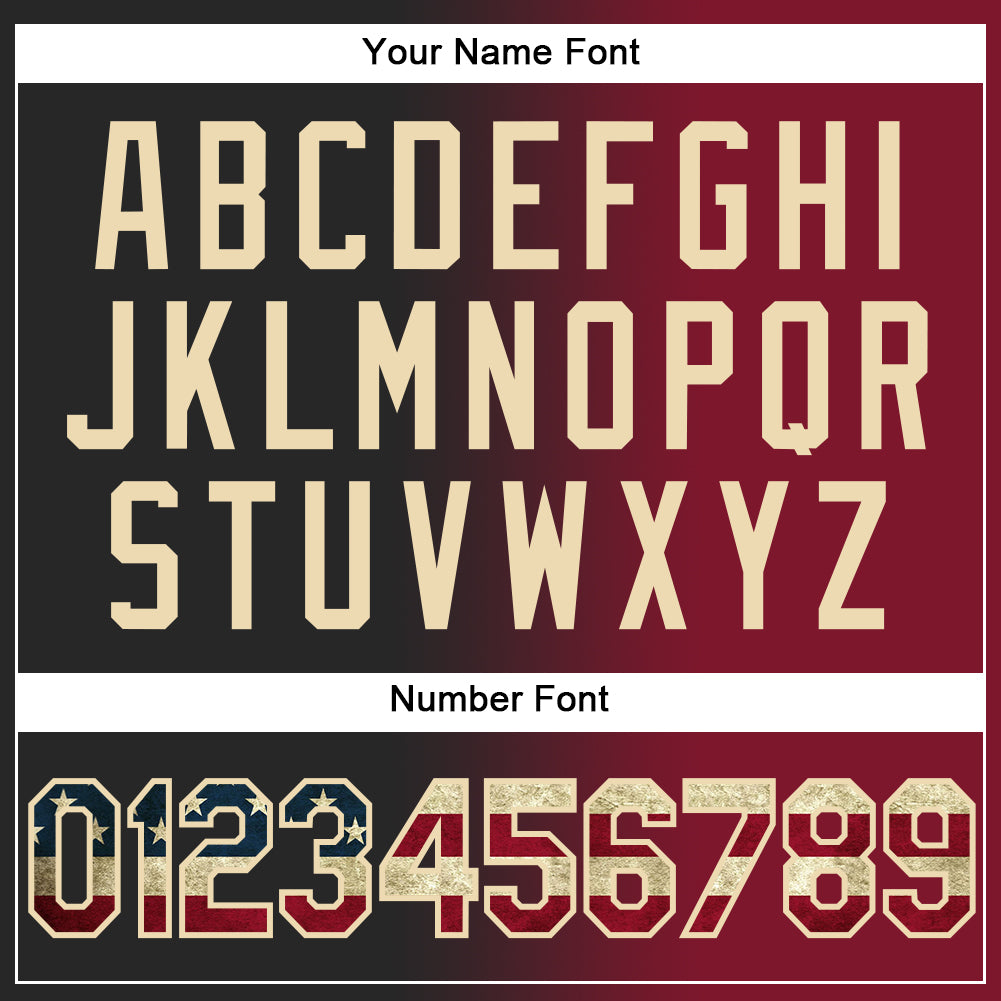 Custom Black Vintage USA Flag Crimson-City Cream Gradient Fashion Two-Button Unisex Softball Jersey Limited