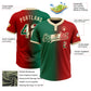 Custom Red Vintage Mexican Flag Kelly Green-City Cream Gradient Fashion Two-Button Unisex Softball Jersey Limited