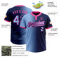 Custom Navy Light Blue-Pink Gradient Fashion Two-Button Unisex Softball Jersey Limited