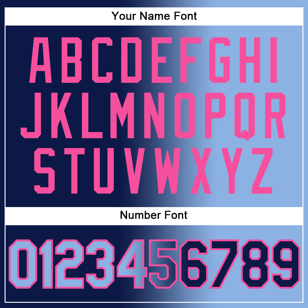 Custom Navy Light Blue-Pink Gradient Fashion Two-Button Unisex Softball Jersey Limited