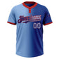 Custom Royal Light Blue-Red Gradient Fashion Two-Button Unisex Softball Jersey Limited