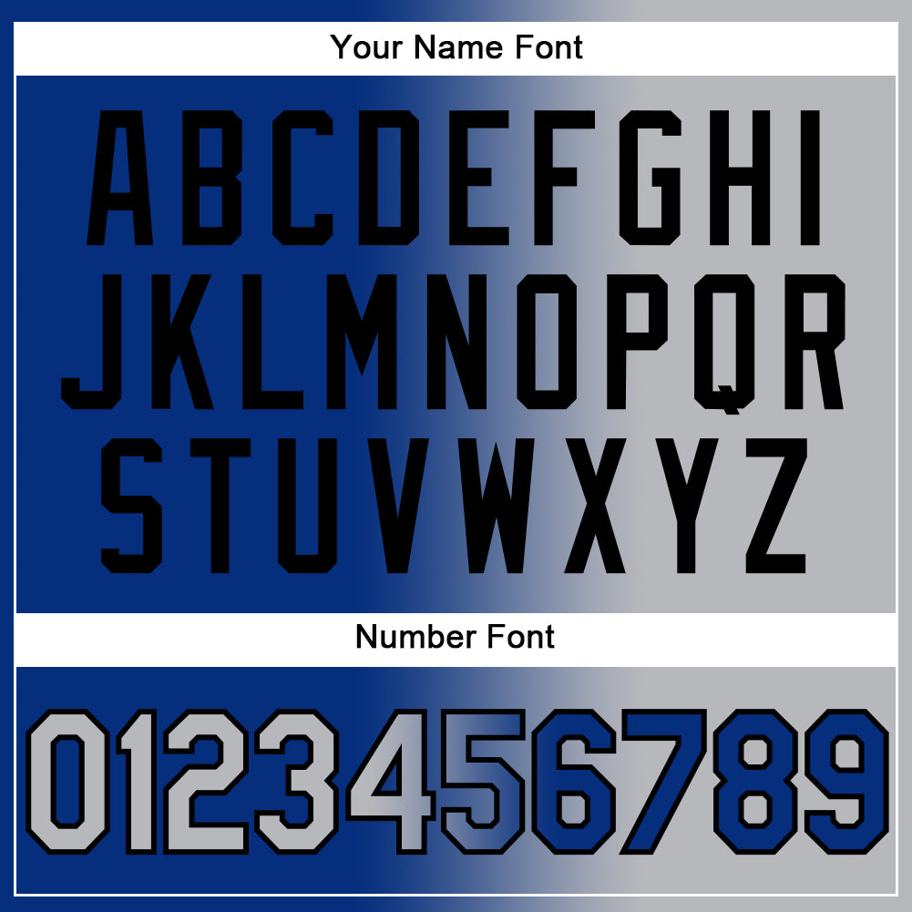 Custom Royal Gray-Black Gradient Fashion Two-Button Unisex Softball Jersey Limited