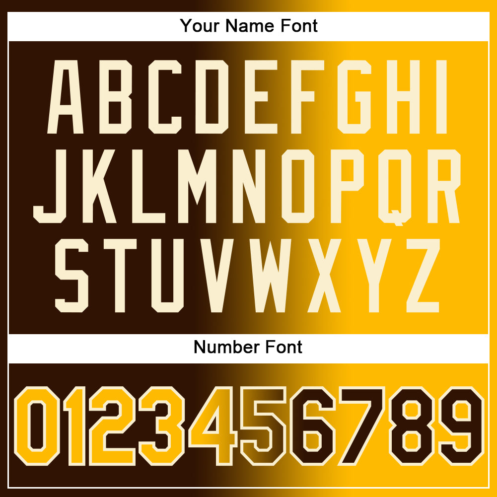 Custom Brown Gold-Cream Gradient Fashion Two-Button Unisex Softball Jersey Limited