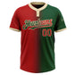Custom Green Red-Cream Gradient Fashion Two-Button Unisex Softball Jersey Limited