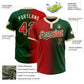 Custom Green Red-Cream Gradient Fashion Two-Button Unisex Softball Jersey Limited