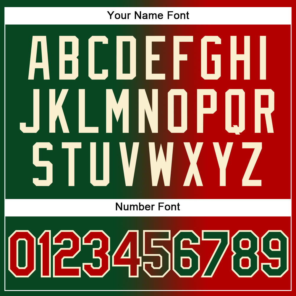 Custom Green Red-Cream Gradient Fashion Two-Button Unisex Softball Jersey Limited