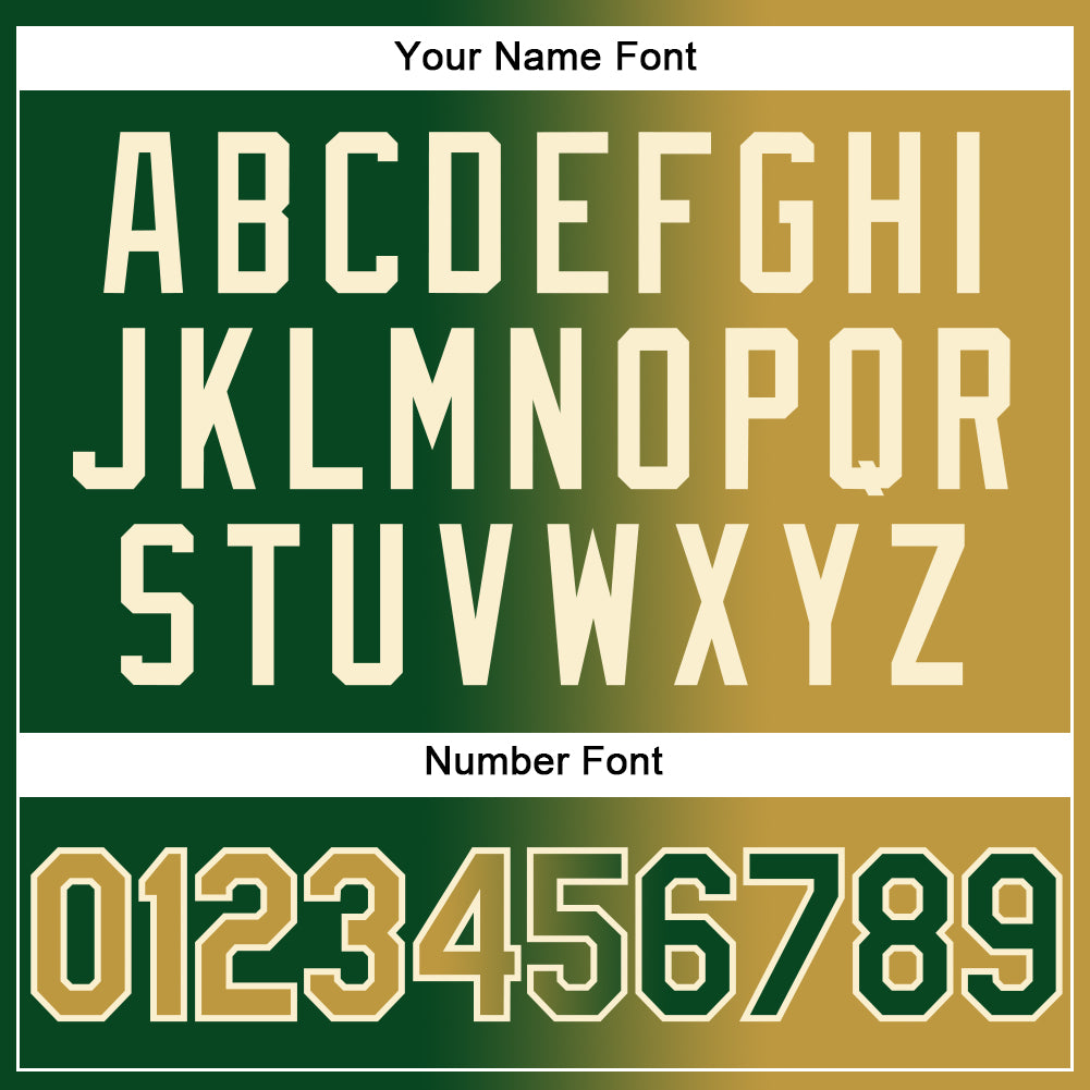 Custom Green Old Gold-Cream Gradient Fashion Two-Button Unisex Softball Jersey Limited