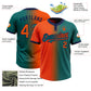 Custom Teal Orange-Navy Gradient Fashion Two-Button Unisex Softball Jersey Limited