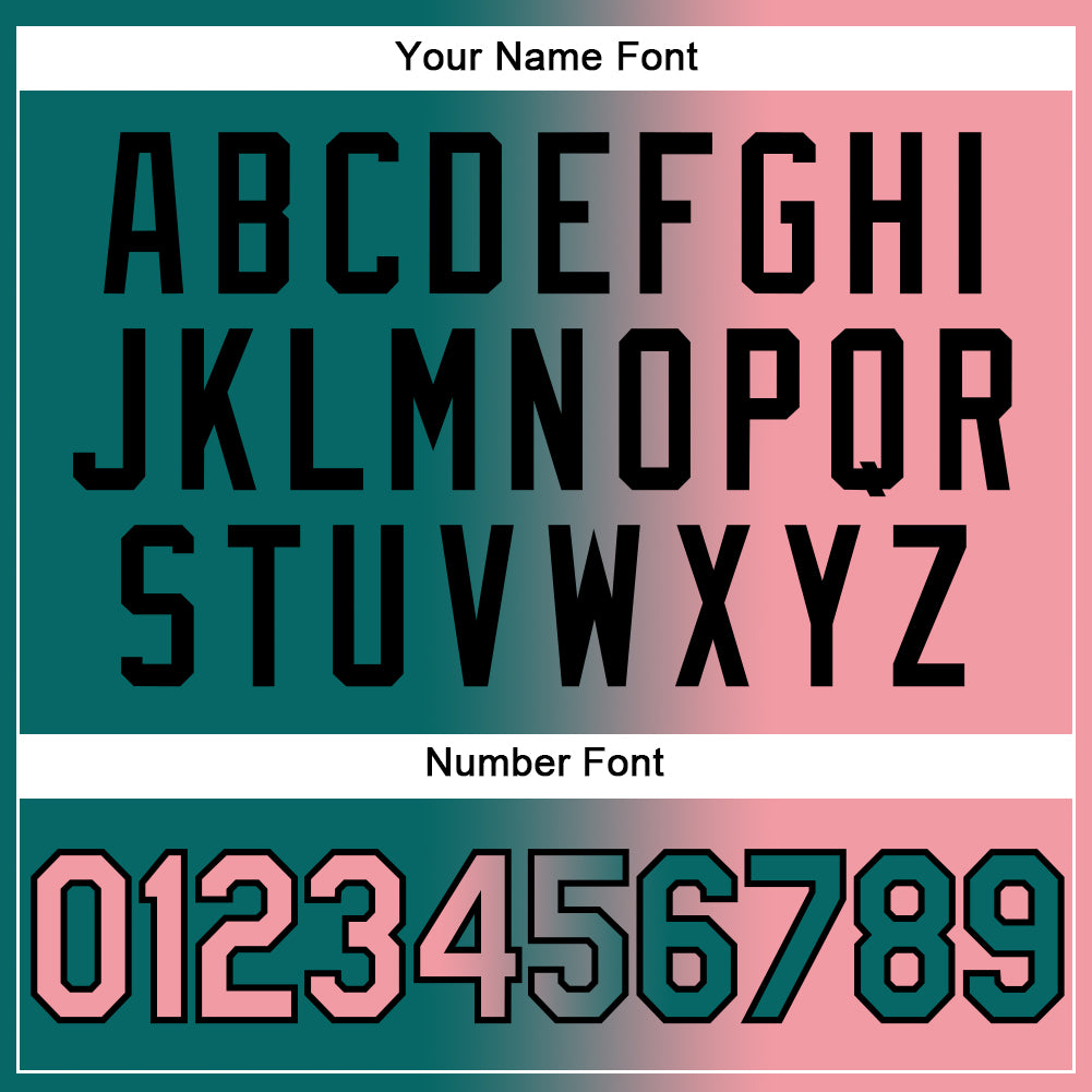 Custom Teal Medium Pink-Black Gradient Fashion Two-Button Unisex Softball Jersey Limited