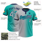 Custom Aqua Gray-Navy Gradient Fashion Two-Button Unisex Softball Jersey Limited