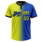 Custom Thunder Blue Neon Yellow-Black Gradient Fashion Two-Button Unisex Softball Jersey Limited